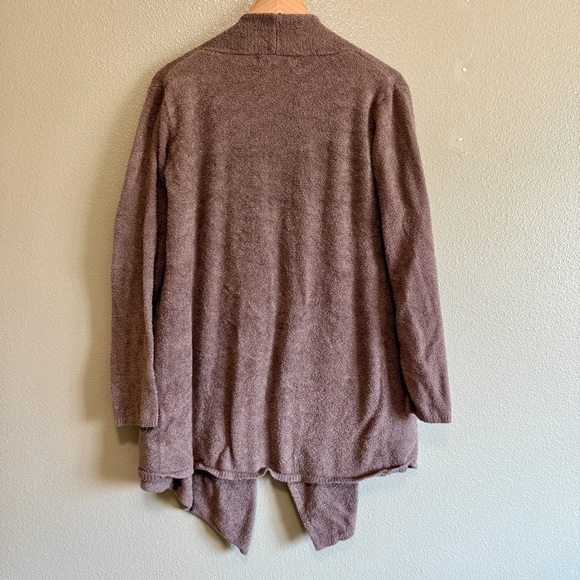 Barefoot Dreams Bamboo Chic Light Waterfall Cardigan in Taupe Brown - Picture 4 of 5